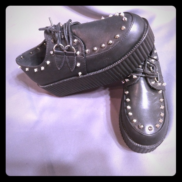 Shoes | Black Spike Platform Shoes | Poshmark